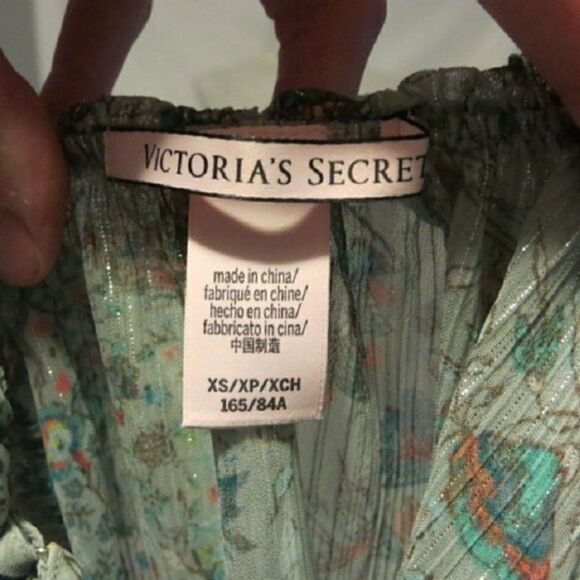 VS Victoria's Secret Light Green Floral Tank Top Flowy Sheer Blouse XS - Picture 7 of 7